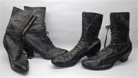 2 Pair Victorian Lace-Up Boots