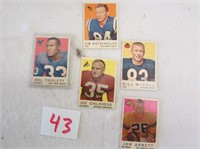 Five 1959 Topps Magic Football Cards