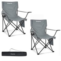 E6152 2 Pack Camping Folding Chairs Gray