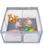 $65 Baby Playpen 50”×50” Gray Playpen for kids