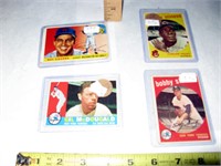 4 1950-60's Baseball Trading Cards