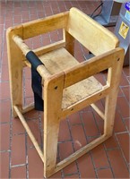 Wood child seat stand high chair