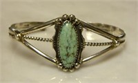 Turquoise and Sterling Silver Cuff Bracelet.