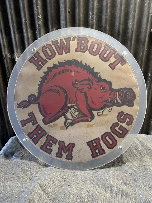 1950's-60's round razorback poster framed