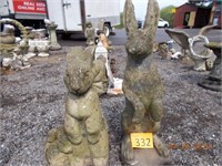 Two Large Concrete Rabbits