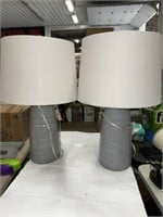 2-GRAY TABLE LAMPS
