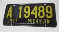 1937 Michigan license plate.