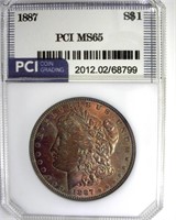 1887 Morgan PCI MS65 Terrific Toning