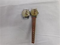 Two Mickey Mouse wristwatches, without straps,