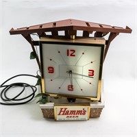 Vintage Hamm's Beer Advertising Revolving Clock