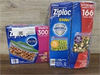 300ct snack ziploc bags & 166ct storage variety