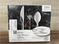 180pc premium plastic cutlery