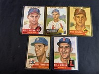 5 1953  TOPPS CARDS