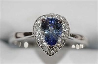 14ct white gold sapphire & diamond dress ring