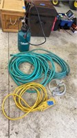 Two hoses, sprinkler, hose nozzle, heavy duty