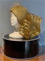 Sandra New York Veilled Gold Straw Hat