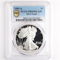 1987-S Proof Silver Eagle PCGS PR69 DCAM