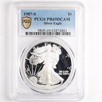 1987-S Proof Silver Eagle PCGS PR69 DCAM