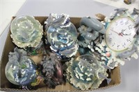 BOX OF DOLPHIN SNOWGLOBES AND MORE