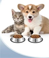 2 Pack BUBABOX Metal Cat Food/Water Bowls Stainle