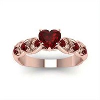 Delicate Love Heart Band Ring Inlaid Shiny Zircon