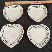 4 x 6" Porcelain Heart shapped plates