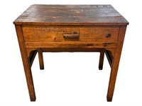 Vintage Wood Flip Top School Desk, Spring Loaded