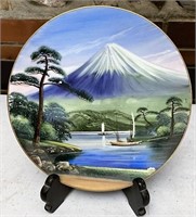 Mountain scene decorative plate