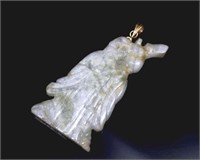 Vintage carved jade immortal pendant