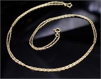 8ct Yellow gold bar link chain necklace