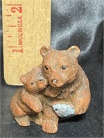 Mama Bear & Baby Cub Resin Figurine