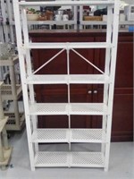 White metal shelving unit