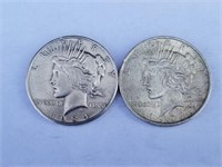 1924 & 1934-S Silver Peace Dollars