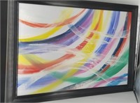 Framed Modern Abstract Painting Signed Todd