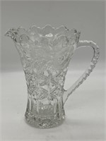 8" Tall Vintage Royal Pinwheel Crystal Pitcher