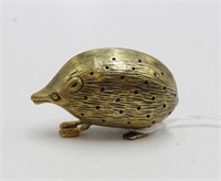 Gilded silver (925) hedgehog pin cushion