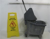 Mop Bucket, Ringer & Sign