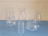 6 GLASS FLUTES OR SHADES THE TALLEST IS 12"