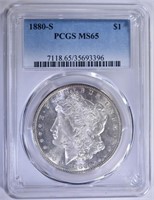 1880-S MORGAN SILVER DOLLAR PCGS MS-65