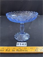 Blue Glass Compote