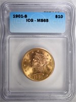 1901-S $10 GOLD LIBERTY ICG MS-65