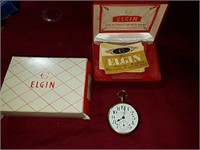 Vintage Elgin pocket watch with case and box
