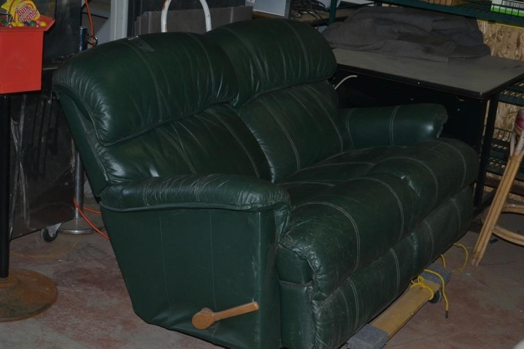 Bouble Recliner Leather duck green