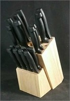 Butcher Block Knife set  (Missing Scissors)