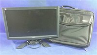 Computer monitor with speakers & computer bag