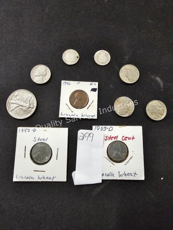 assorted collectible coins (display area)