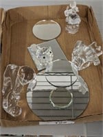 TRAY OF ASSORTED CRYSTAL FIGURINES