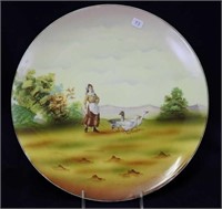 Royal Bayreuth 13" charger w/Lady and Geese