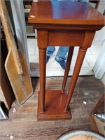 Wooden Pedestal Candle Stand-32t x 12 x 12w