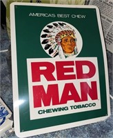 Modern Plastic Red Man Chewing Tobacco Sign
